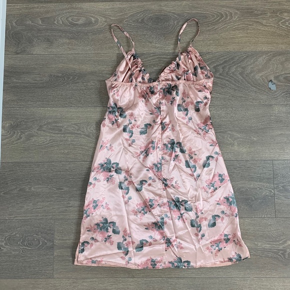 Nasty Gal Vintage Gather Detail Floral Mini Dress Rose Pink Size 4 - Picture 14 of 16